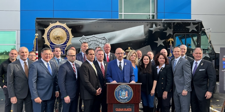 The "Clean Slate Act" When is Enough, Enough! Press release on the "Clean Slate Act" in conjunction with Press Conference with Senate & Assembly representatives, Suffolk County Executive-Elect, Law Enforcement Officials and victims' rights advocates regarding the dangers of the 'Clean Slate Act."